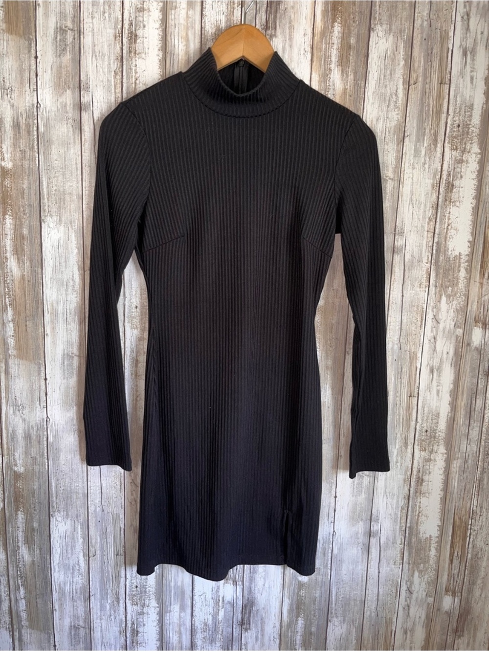 Princess Polly Kehlanae Black Ribbed Mock Neck Mini Dress Size 2 NWT - Picture 2 of 7